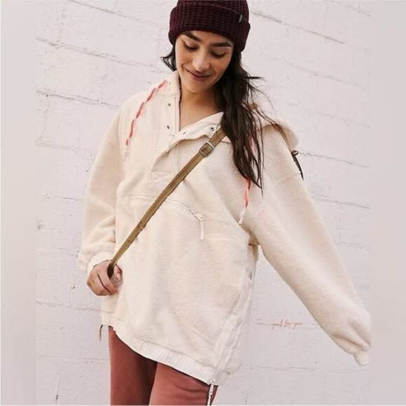 FP Movement Jacket Was She Pullover Fleece Ivory Cream Size Medium - Picture 2 of 8